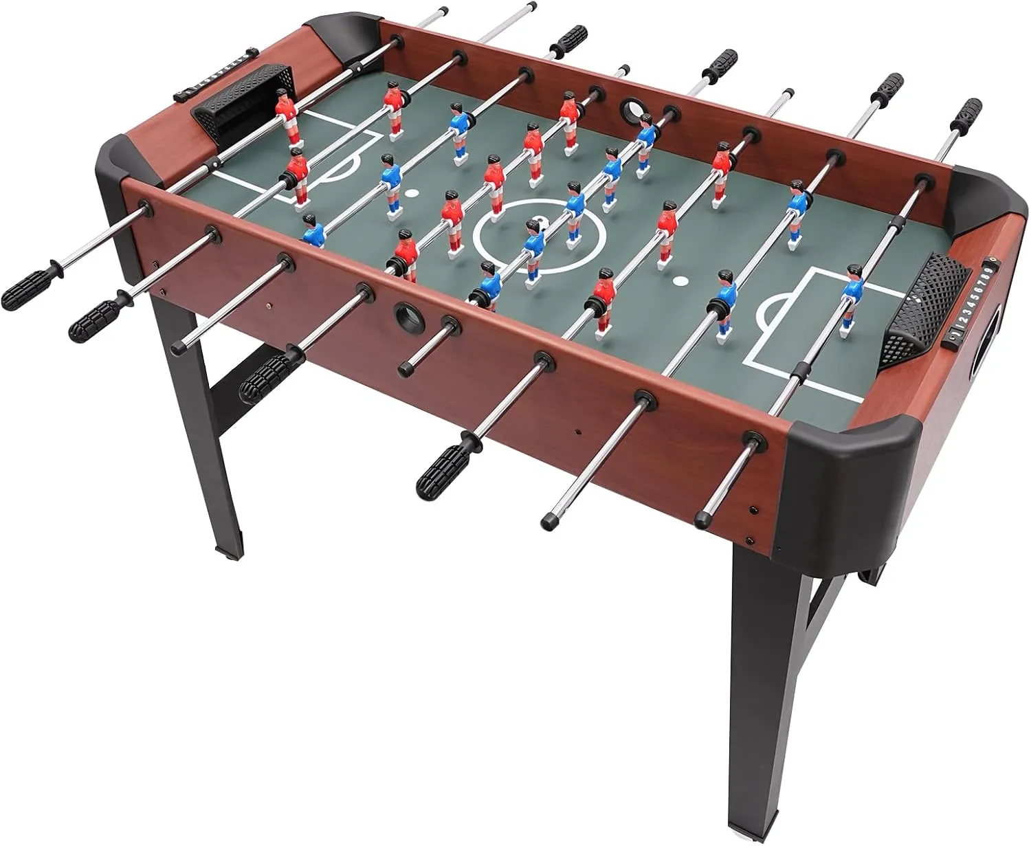 47 Inch Foosball Table,Portable Mini Table Football Soccer Game Set with Score Keeper for Adults and Kids,Wooden Tabletop Billiard Game Soccer Tabletop Competition Game for Family Parties Game Rooms