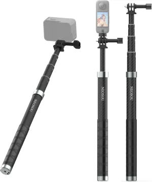 47-Inch Monopod Selfie Stick for GoPro Insta360 Osmo Pocket 3, Telescopic/Carbon Fiber/Lightweight/Waterproof/Motorcycle Extension Pole for Go Pro 13 Insta 360 X5 X4 DJI Action 5 Pro Action 4