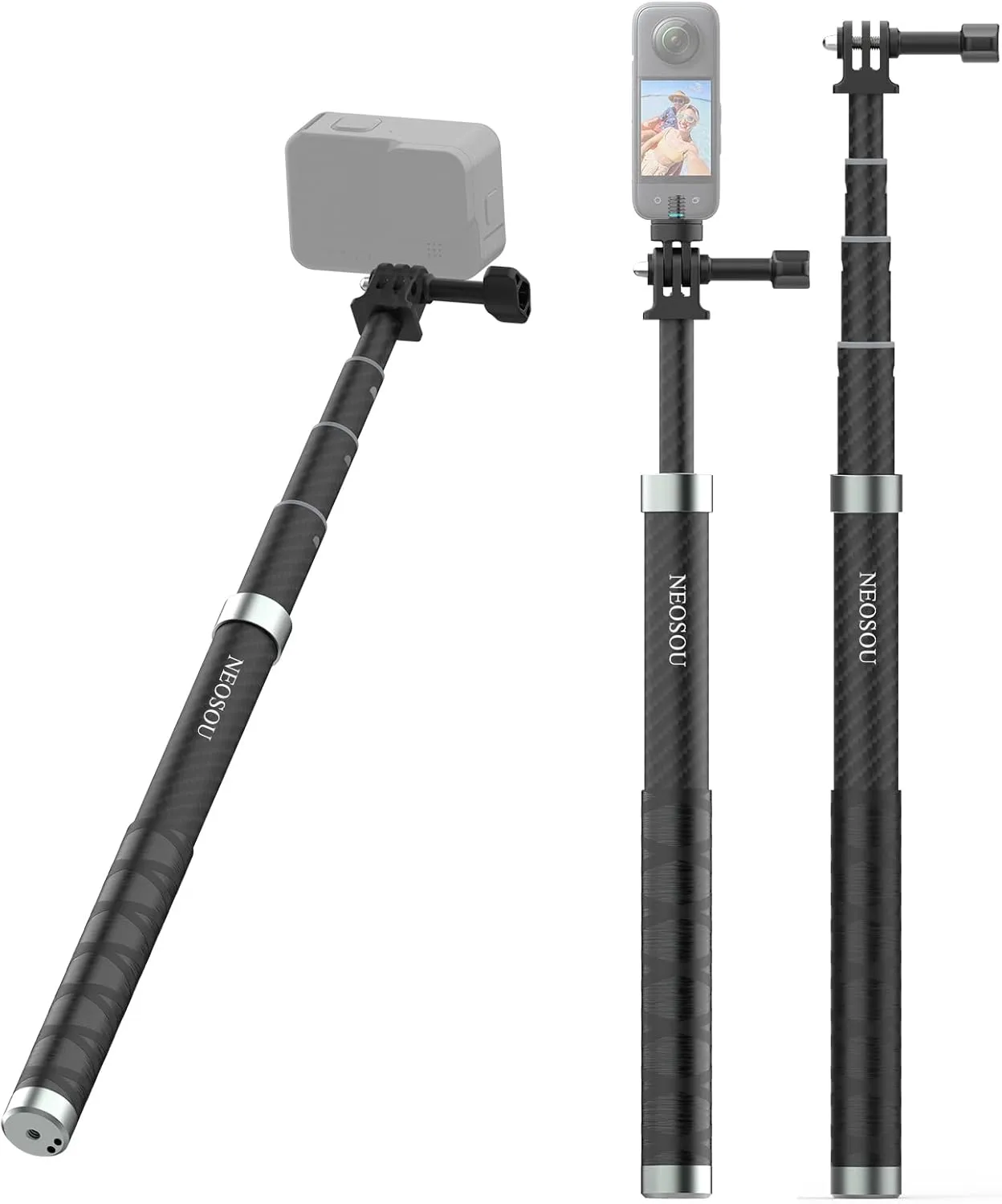47-Inch Monopod Selfie Stick for GoPro Insta360 Osmo Pocket 3, Telescopic/Carbon Fiber/Lightweight/Waterproof/Motorcycle Extension Pole for Go Pro 13 Insta 360 X5 X4 DJI Action 5 Pro Action 4