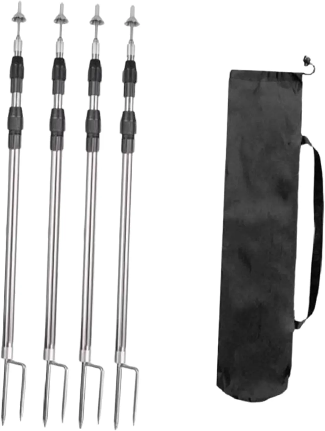 4X Camping Tarp Poles Telescoping Adjustable Support Rods Universal Replacement Canopy Poles for Camping Picnic Tarpaulin