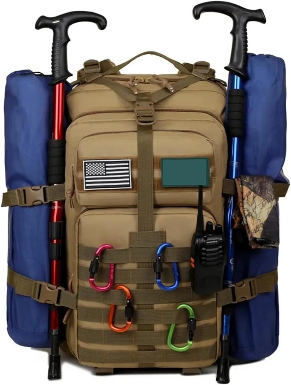 50L capacity outdoor backpack for hiking and mountaineering durable and water-resistant multifunctional backpack(Green 50L)