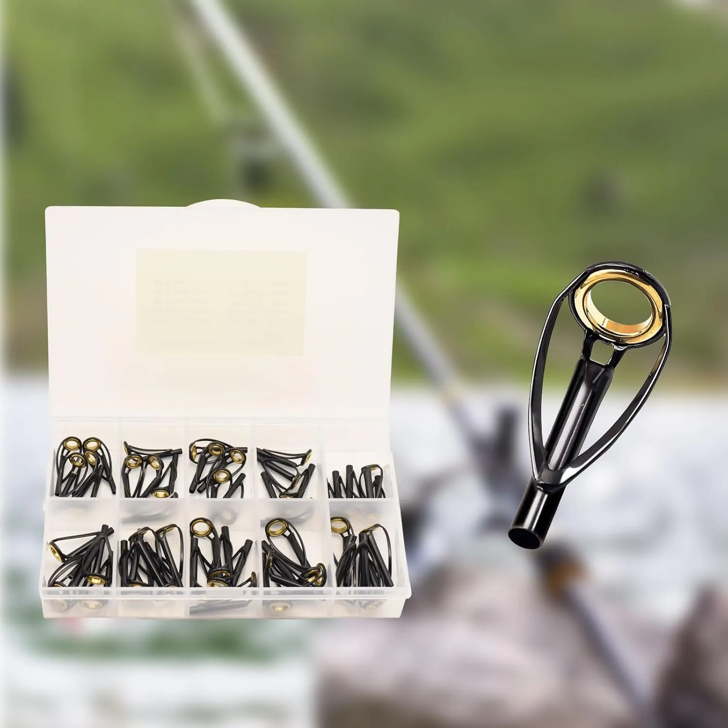 50PCS Fishing Rod/Pole Replacement Stainless Steel Tip Tops Repair Kits for Surf,Spinning, Casting
