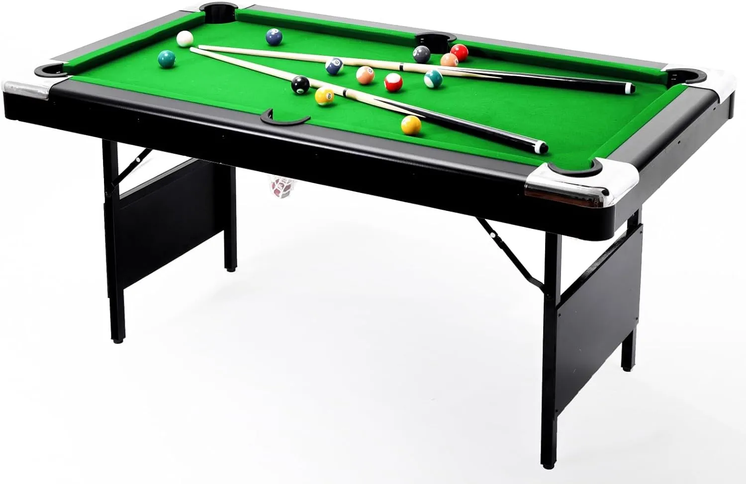 5.5FT Pool Table, 5.5FT 3 in 1 Pool Table, Foldable Billiard Table, Multifunctional Portable Pool Table Set Table Tennis Table for Family Movement Indoor Game, Play Room