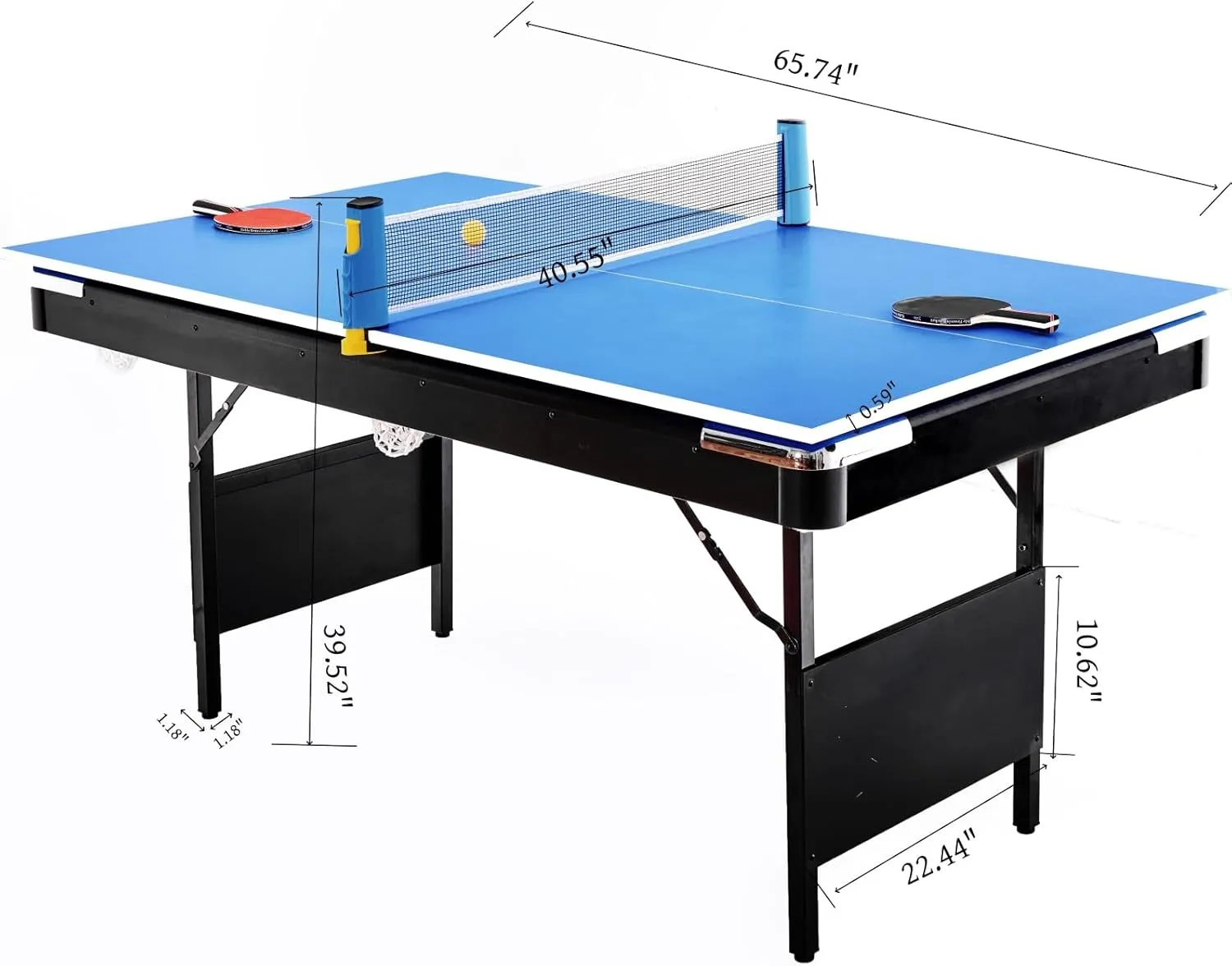 5.5FT Pool Table, 5.5FT 3 in 1 Pool Table, Foldable Billiard Table, Multifunctional Portable Pool Table Set Table Tennis Table for Family Movement Indoor Game, Play Room