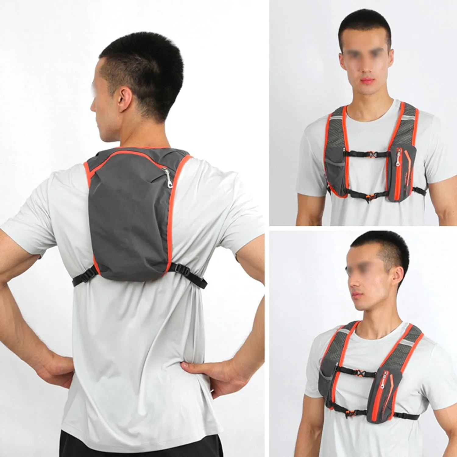 5L lightweight running backpack outdoor sports water bag backpack without water bag or water bottle,Black,One Size