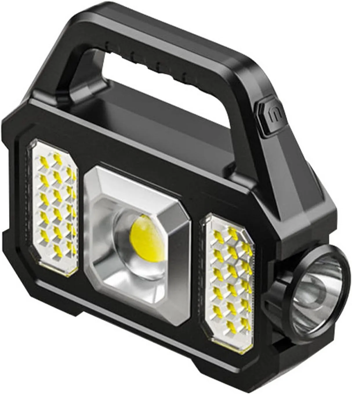 5W LED Camping Lanterns Solar Camping Lights 6 Gears Handheld Flashlight Camping Lights & Lanterns USB Charger, 1200mAh Camping Lantern Rechargeable Portable Black