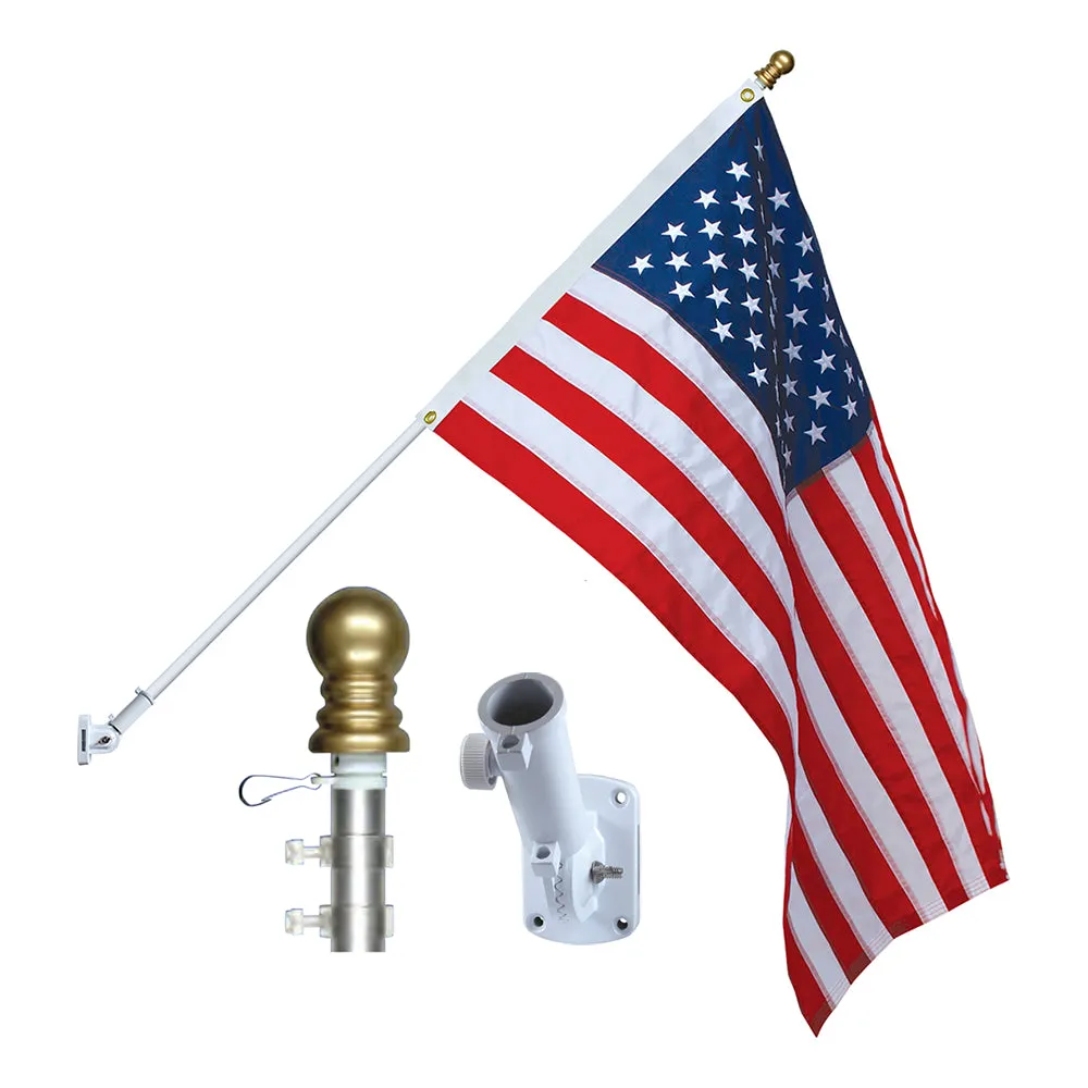6' x 1" Two-Piece Heavy Duty White Aluminum Pole Set