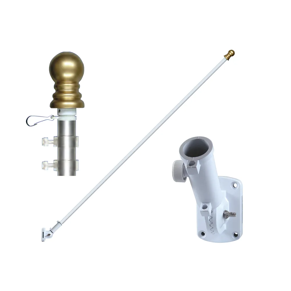 6' x 1" Two-Piece Heavy Duty White Aluminum Pole Set