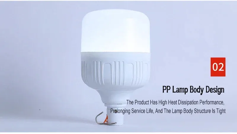 60W 80W USB Rechargeable LED Camping Lantern - Portable Emergency Light with Hook for Outdoor BBQ & Tents