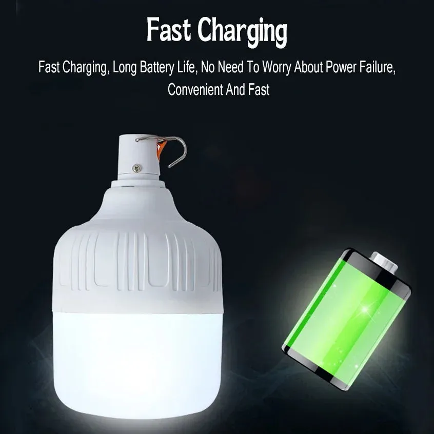 60W 80W USB Rechargeable LED Camping Lantern - Portable Emergency Light with Hook for Outdoor BBQ & Tents