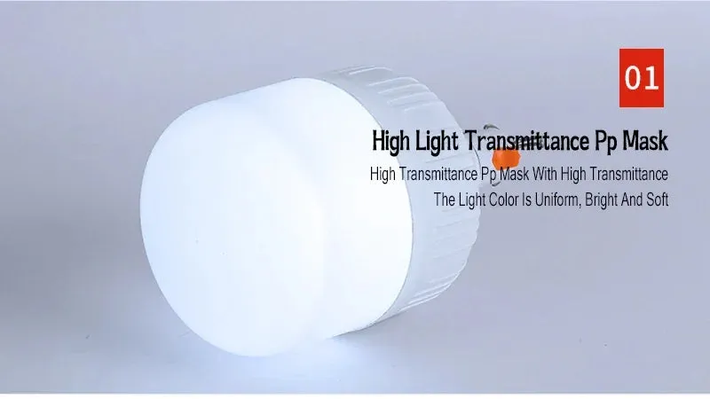 60W 80W USB Rechargeable LED Camping Lantern - Portable Emergency Light with Hook for Outdoor BBQ & Tents