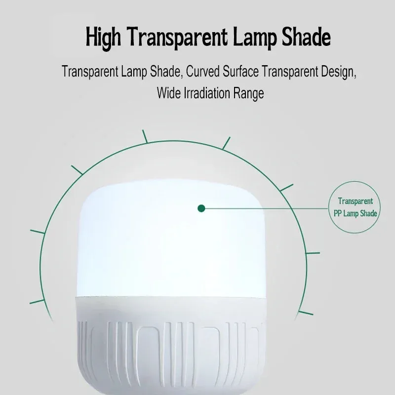 60W 80W USB Rechargeable LED Camping Lantern - Portable Emergency Light with Hook for Outdoor BBQ & Tents