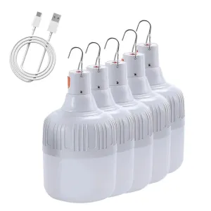 60W 80W USB Rechargeable LED Camping Lantern - Portable Emergency Light with Hook for Outdoor BBQ & Tents