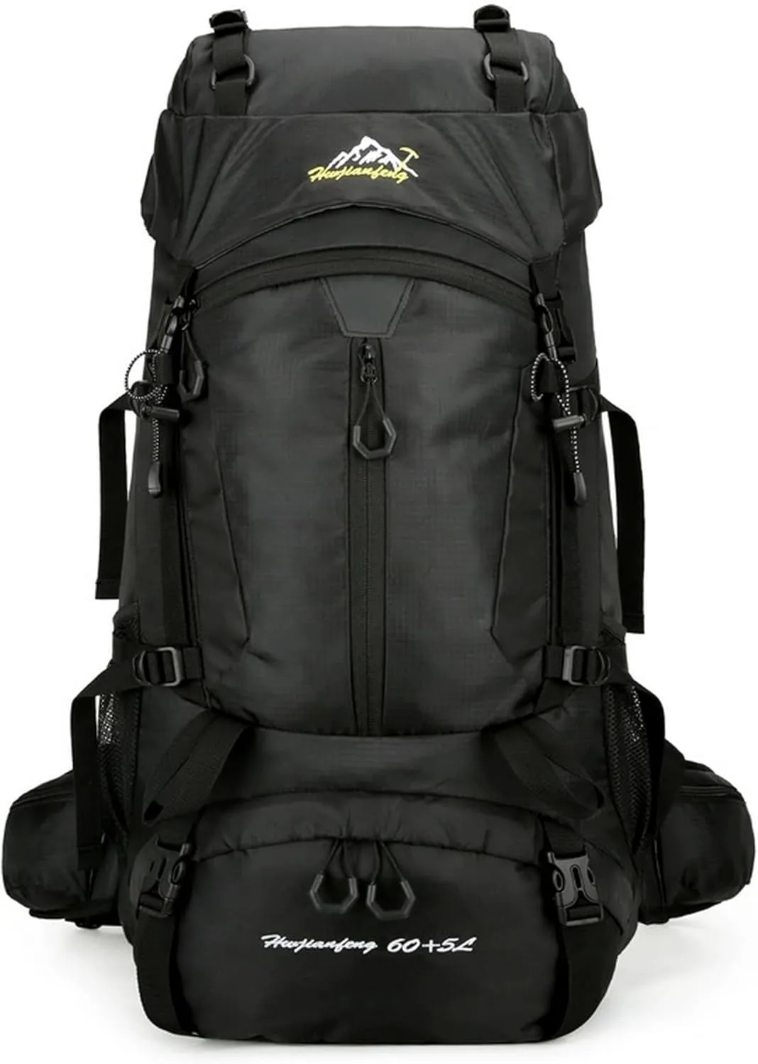 65L Large Camping Hiking Backpack, Light Hiking Large Capacity Outdoor Sports Hiking Bag Waterproof (black)