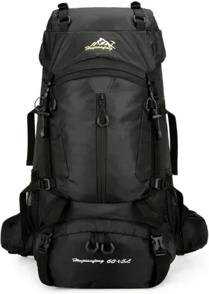 65L Large Camping Hiking Backpack, Light Hiking Large Capacity Outdoor Sports Hiking Bag Waterproof (black)