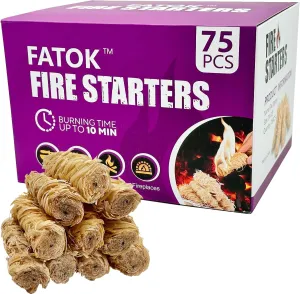 75pcs Fire Starter, Natural Tumbleweed Fire Starters for Campfires, Fireplace, Fire Pit, BBQ, Chimney, Pizza Oven, Pellet Stove & Wood, Charcoal Starter for Grill (75pcs)