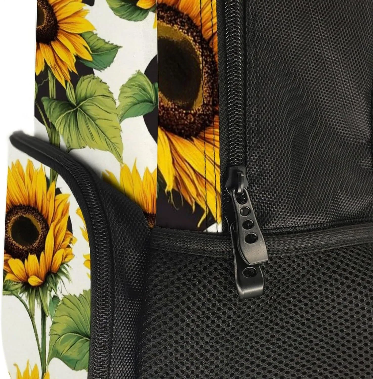 80S Vintage Cow Print Sunflowers Shoulder Book Bags Polyester Multipurpose Anti-Theft Carry On Bag Large Capacity Travel Hiking & Camping Rucksack