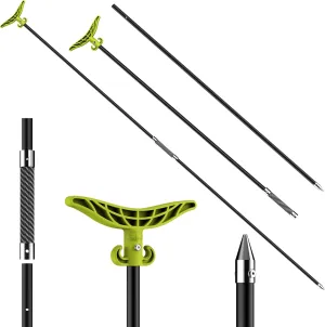 8.63' Shallow Water Anchor Pole, Fiberglass Sand Anchor with T-Handle and 316 Stainless Tip, 2 Piece Corrosion-Resistant Shallow Water Anchor for Boats, Beaches, Sandbar(Gloves Included)