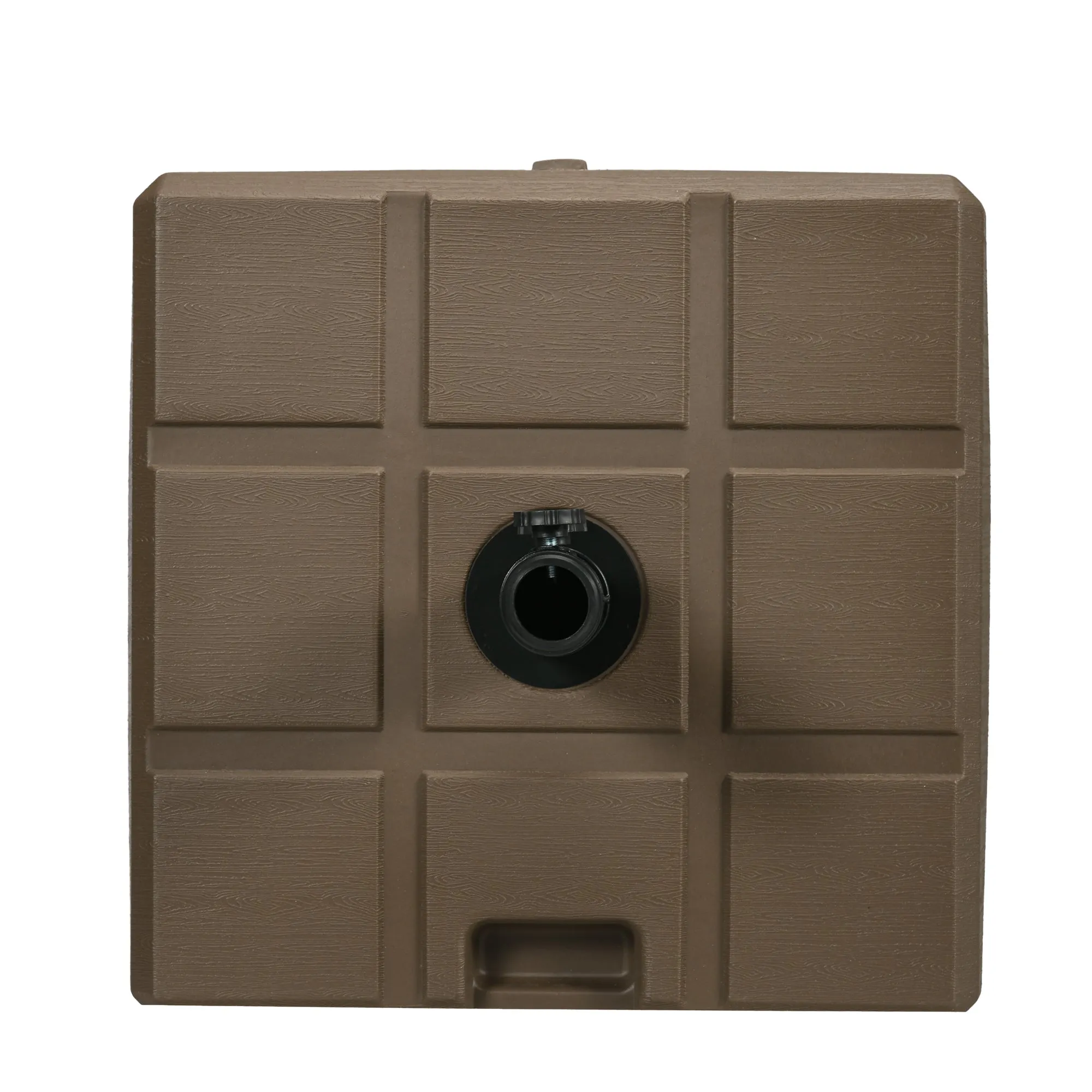 88 lbs. Fillable Umbrella Base with Steel Umbrella Holder for 1.25", 1.5" or 2" Umbrella Poles, Square & Reversible Heavy Duty Market Umbrella Stand, Brown