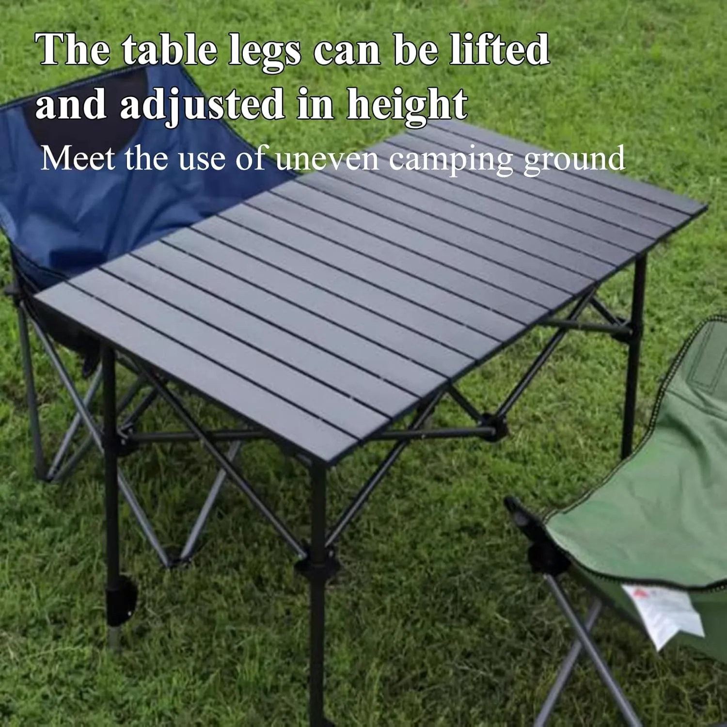Adjustable Camping Table Picnic Table Foldable Aluminum Camping Table with Storage Net Portable Design for Outdoor/Indoor, Small