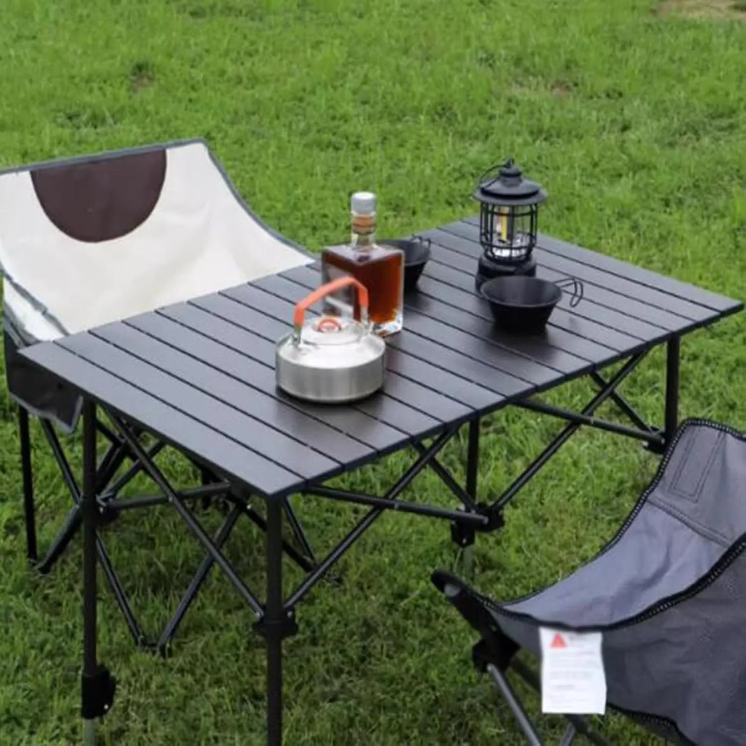 Adjustable Camping Table Picnic Table Foldable Aluminum Camping Table with Storage Net Portable Design for Outdoor/Indoor, Small