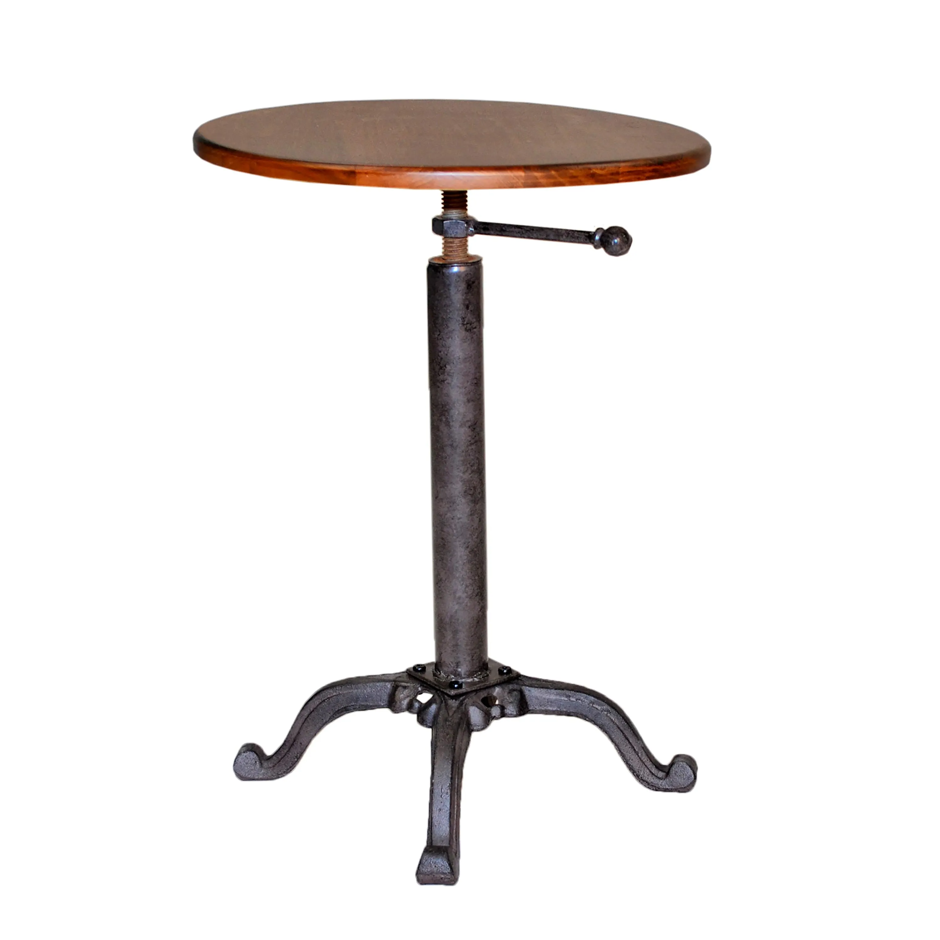Adjustable Height Mango Wood and Metal Accent Table