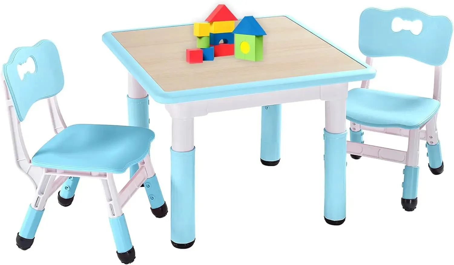 Adjustable Kids Table and Chairs Set, Easy to Clean