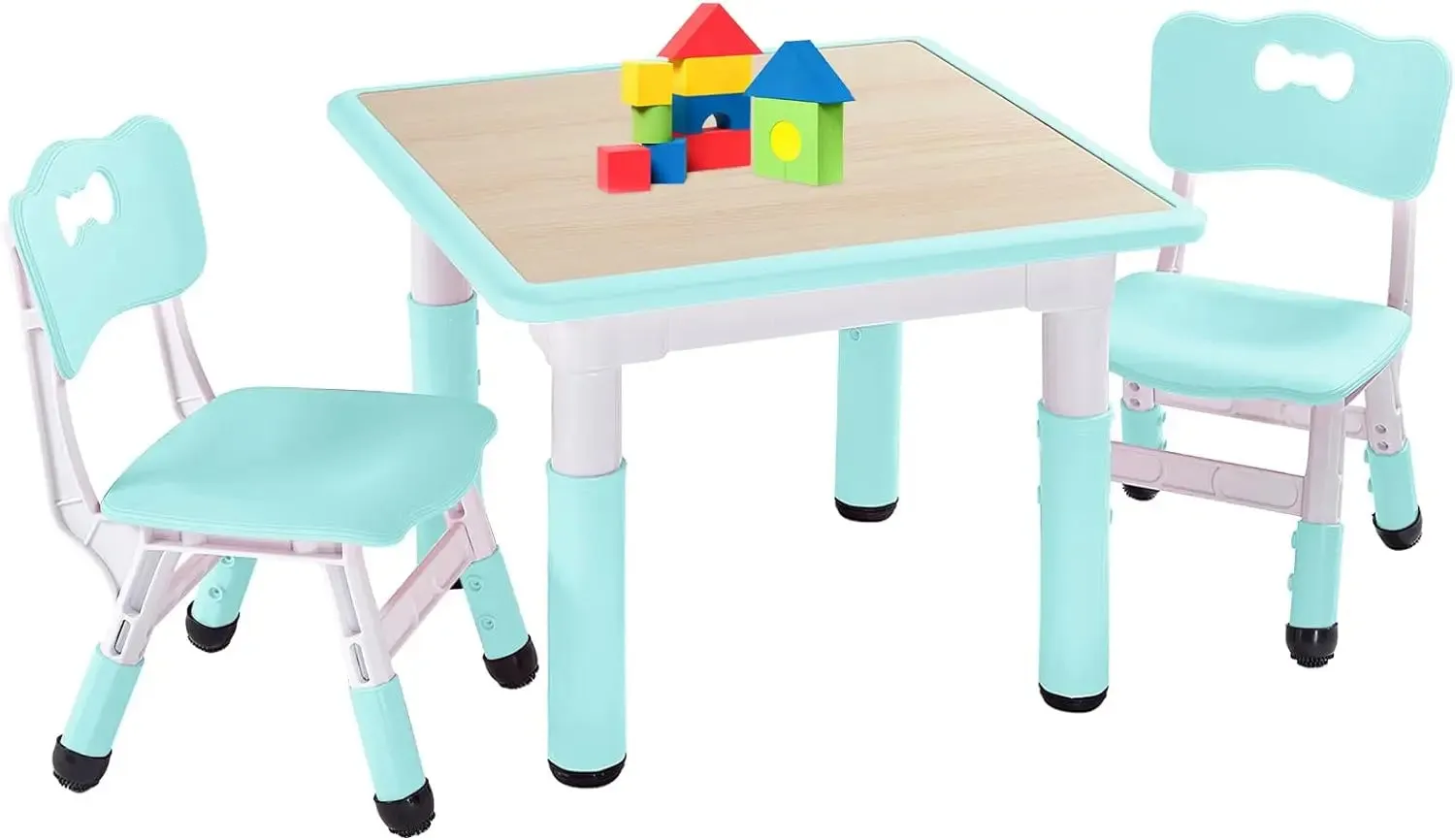 Adjustable Kids Table and Chairs Set, Easy to Clean