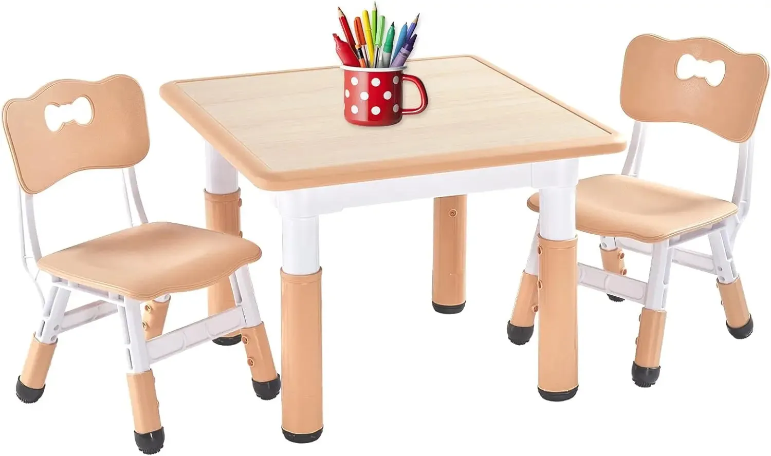 Adjustable Kids Table and Chairs Set, Easy to Clean