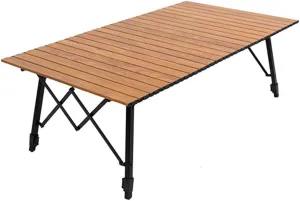 Adjustable Legs Outdoor Table Folding Portable Aluminum Camping Table with Carry Bag Large Camp Table