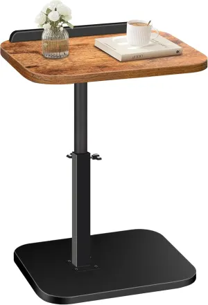 Adjustable Side Table, C Shaped End Table for Couch, 360° Swivel Small Side Table End Tables for Living Room, Bedroom, TV Tray Table for Couch, Side Tables for Small Spaces