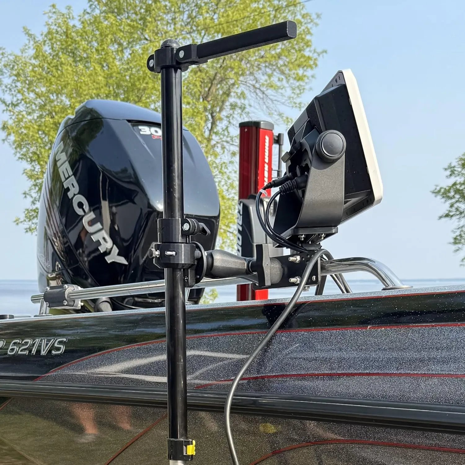 Adjustable Transducer Pole for Garmin Livescope & Lowrance Active Target, 30"-60" Telescoping, Durable RAM Boat Mount Adapter (RAM Mount, LVS32 or Active Target 1 & 2)