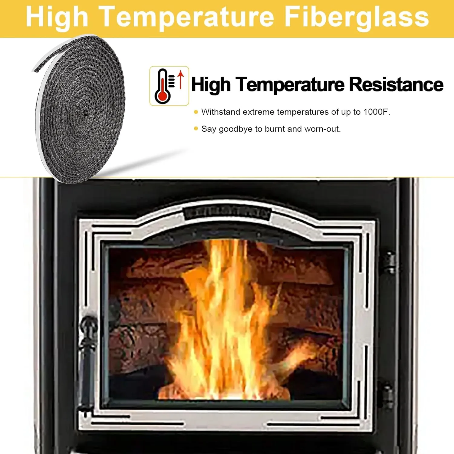 Adviace 1-00-2312 Fiberglass Gasket with Self Adhesive for Harman P68, P43, P61, P35i, P38, Advance Pellet Stoves, Harman Coal & Wood Stoves and Heatilator Eco-Choice Pellet Stove Parts, 1/4'' x 15FT.