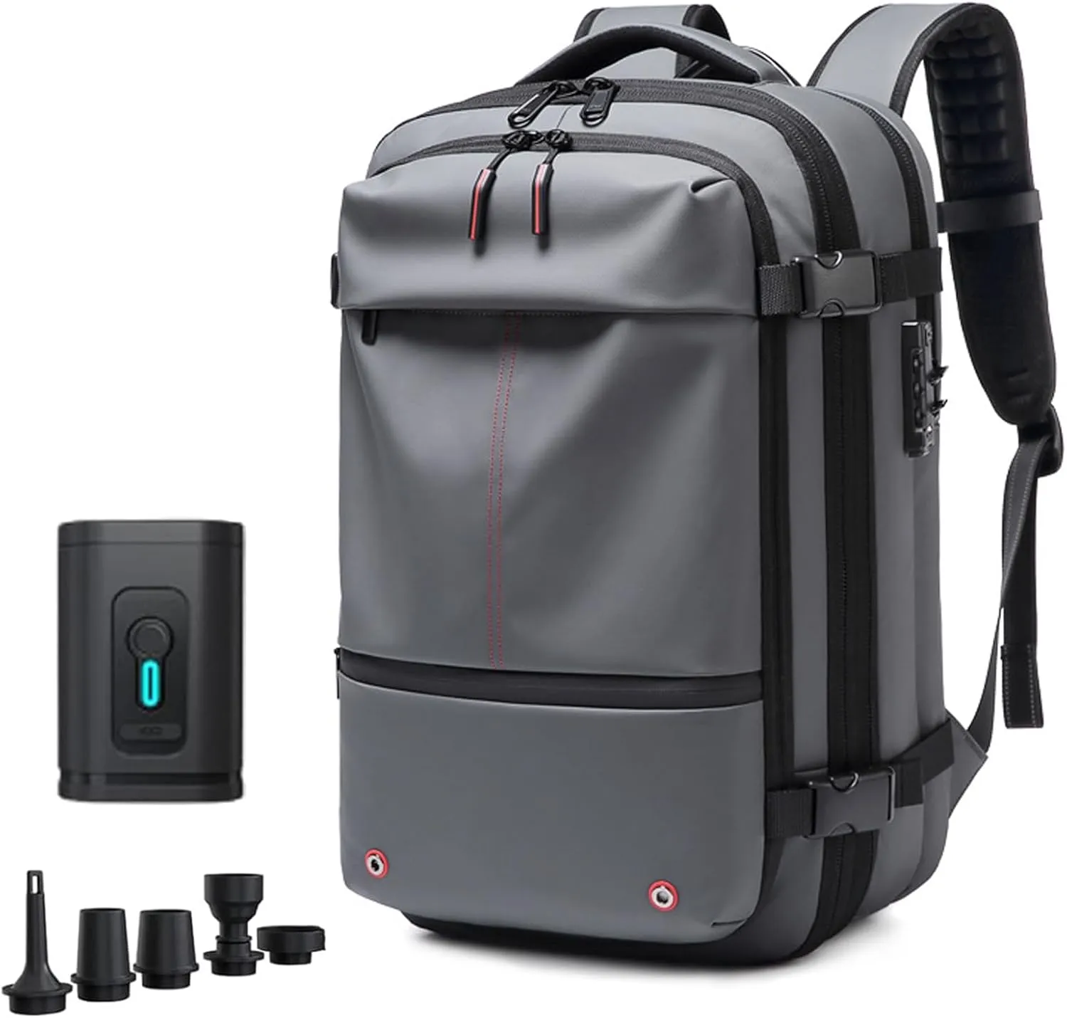 Aeropack Backpack, 60L Aeropack Expandable Vacuum Seal Compression Travel Waterproof Backpack with Electric Air Pump (Gray)