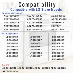 AEZ73453509 Stove Knobs Replacement for LG Gas Range/Oven (LRG3095ST, LRG3093ST, LRG3036ST, etc.)–Replaces AEZ72909008, AP5669773, PS7321756–Upgrade for Easy Install & Superior Durability （5 Pack）
