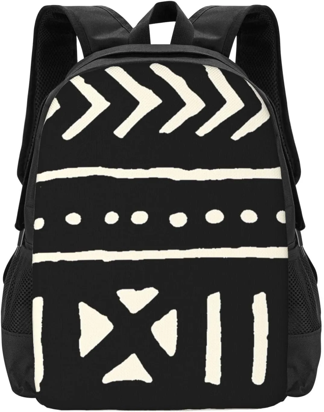 African Mud Cloth Black And White Lightweight Packable Backpack Travel Casual Hiking Daypack Foldable Backpack For Men Women