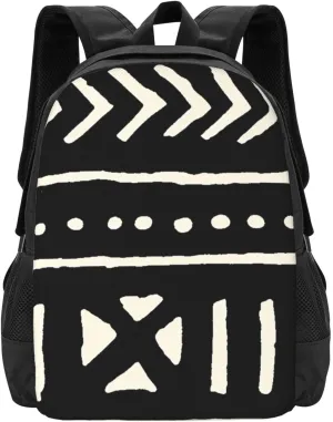 African Mud Cloth Black And White Lightweight Packable Backpack Travel Casual Hiking Daypack Foldable Backpack For Men Women