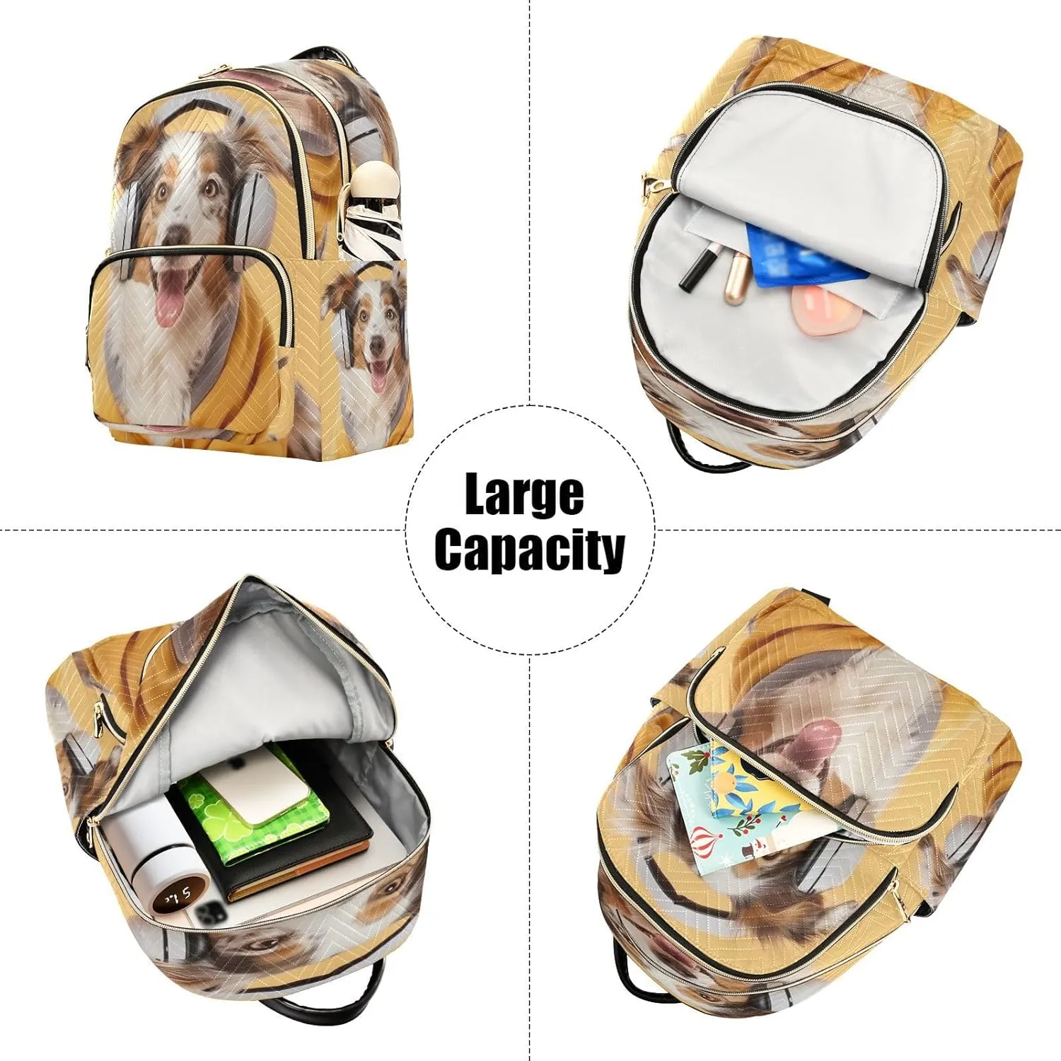 ALAZA Australian Shepherd Dog Small Backpack Purse for Women Travel Bag Lightweight Shoulder Bag Fashion Daypack