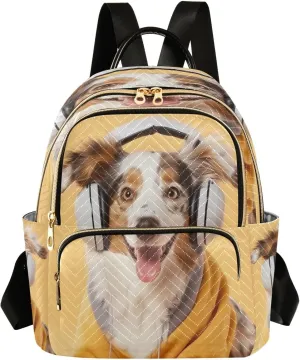 ALAZA Australian Shepherd Dog Small Backpack Purse for Women Travel Bag Lightweight Shoulder Bag Fashion Daypack