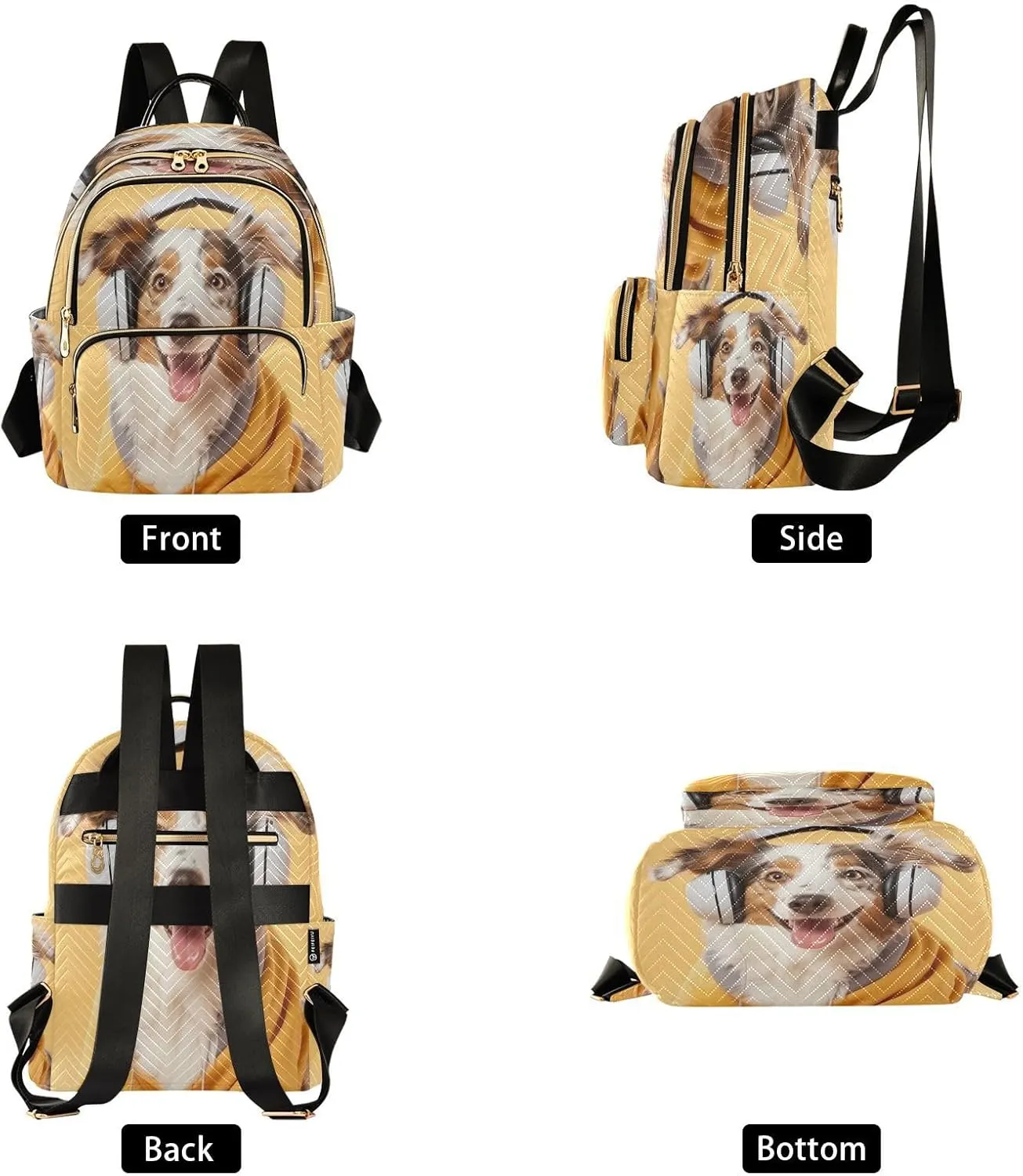 ALAZA Australian Shepherd Dog Small Backpack Purse for Women Travel Bag Lightweight Shoulder Bag Fashion Daypack