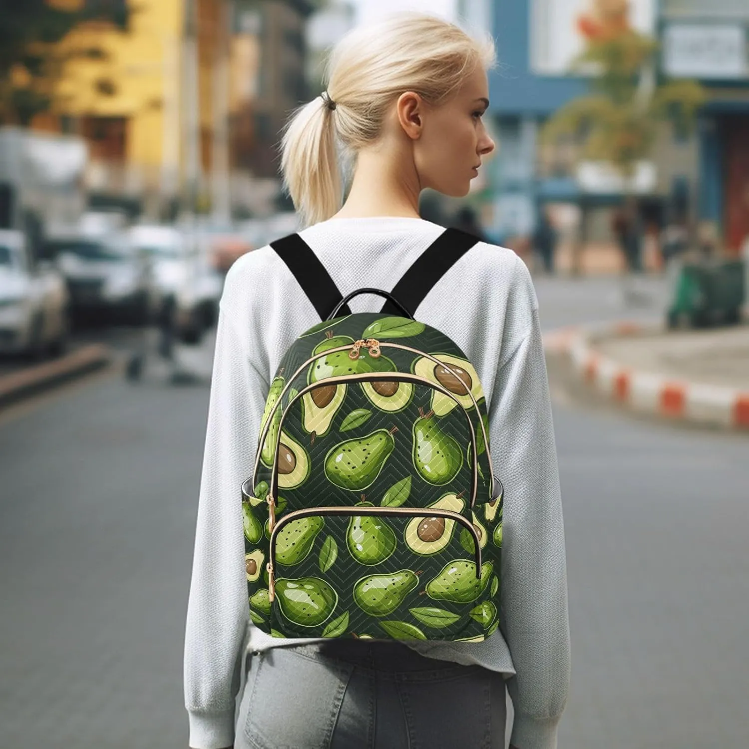 ALAZA Avocado Mini Backpack Purse for Women Travel Bag Lightweight Shoulder Bag Fashion Daypack