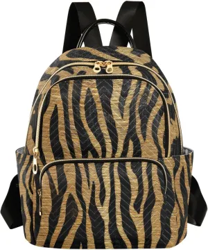ALAZA Black Zebra Stripes Pattern Small Backpack Purse for Women Travel Bag Lightweight Shoulder Bag Fashion Daypack