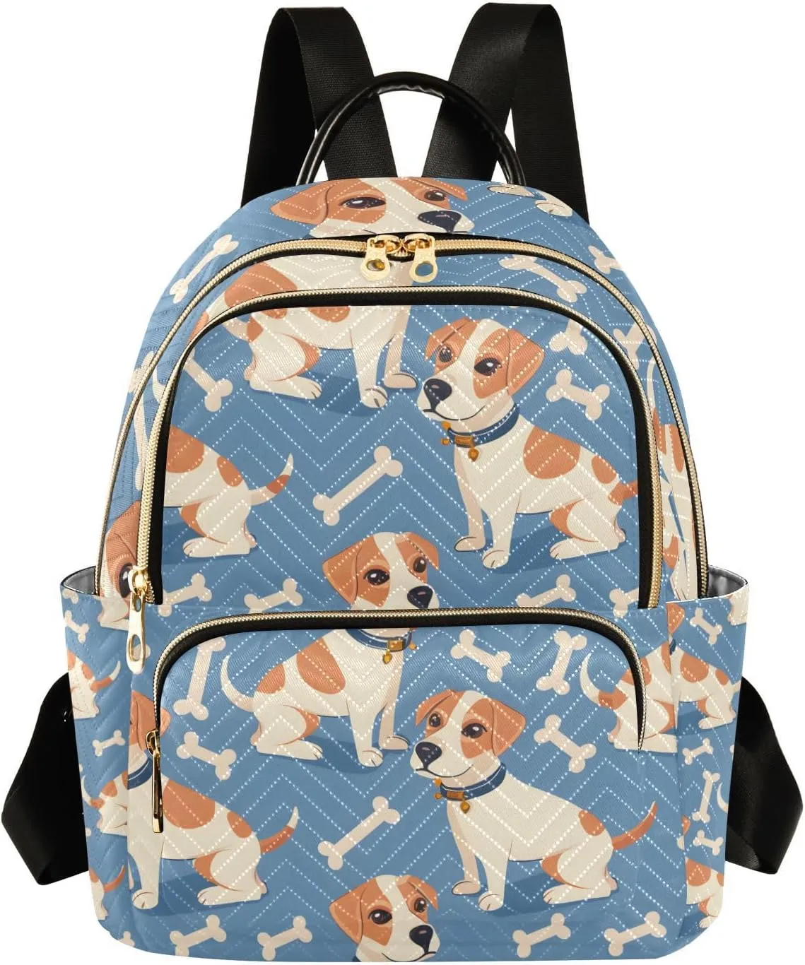 ALAZA Cute Dog and Bones Mini Backpack Purse for Women Travel Bag Lightweight Shoulder Bag Fashion Daypack