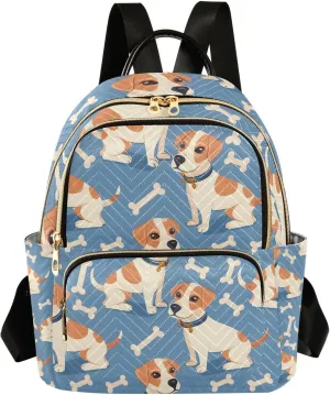 ALAZA Cute Dog and Bones Mini Backpack Purse for Women Travel Bag Lightweight Shoulder Bag Fashion Daypack