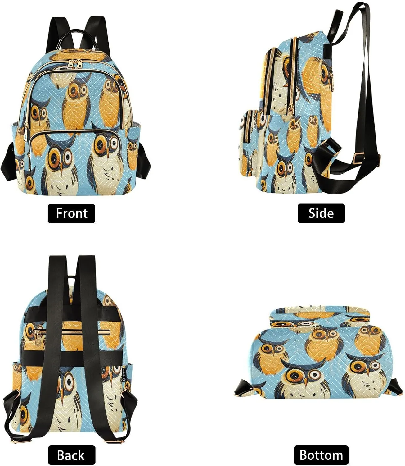 ALAZA Graduate Cute Owls03 Mini Backpack Purse for Women Travel Bag Lightweight Shoulder Bag Fashion Daypack