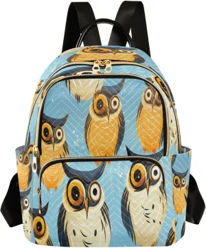 ALAZA Graduate Cute Owls03 Mini Backpack Purse for Women Travel Bag Lightweight Shoulder Bag Fashion Daypack