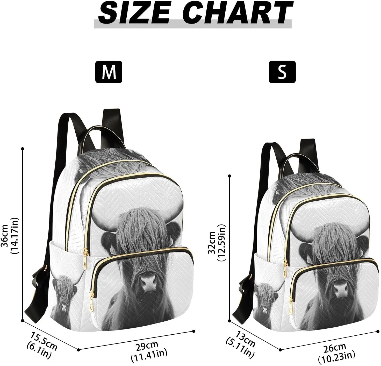 ALAZA Highland Cow Mini Backpack Purse for Women Travel Bag Lightweight Shoulder Bag Fashion Daypack