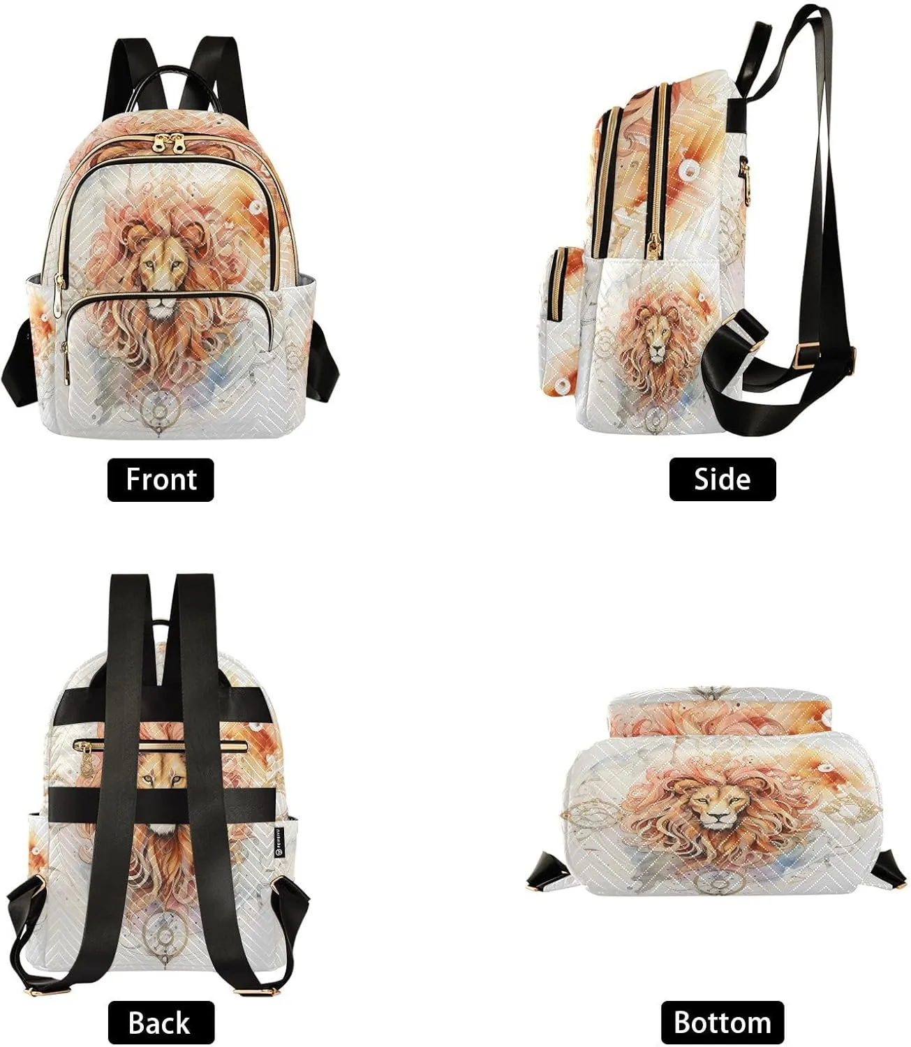 ALAZA Lion Mini Backpack Purse for Women Travel Bag Lightweight Shoulder Bag Fashion Daypack