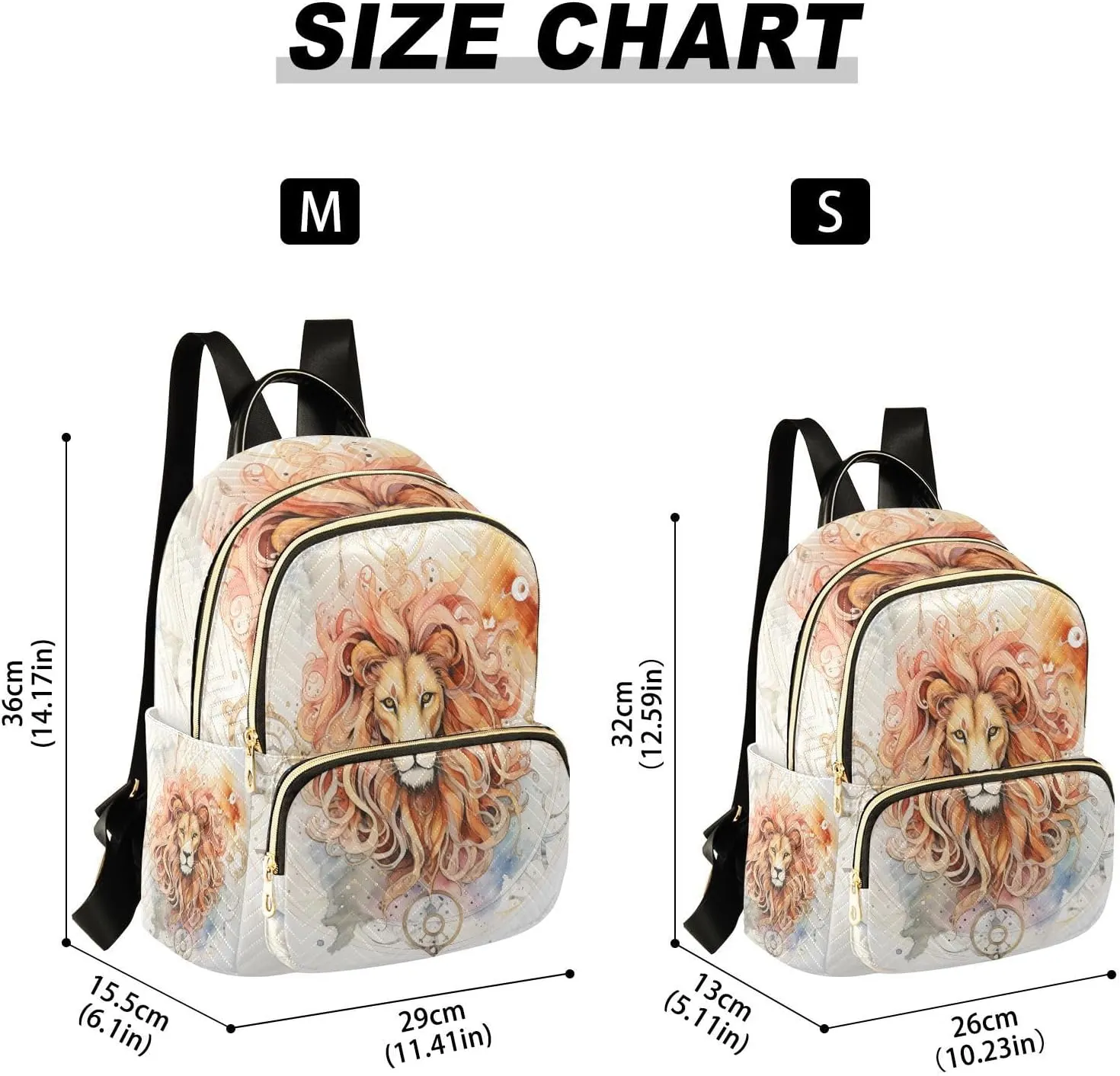 ALAZA Lion Mini Backpack Purse for Women Travel Bag Lightweight Shoulder Bag Fashion Daypack