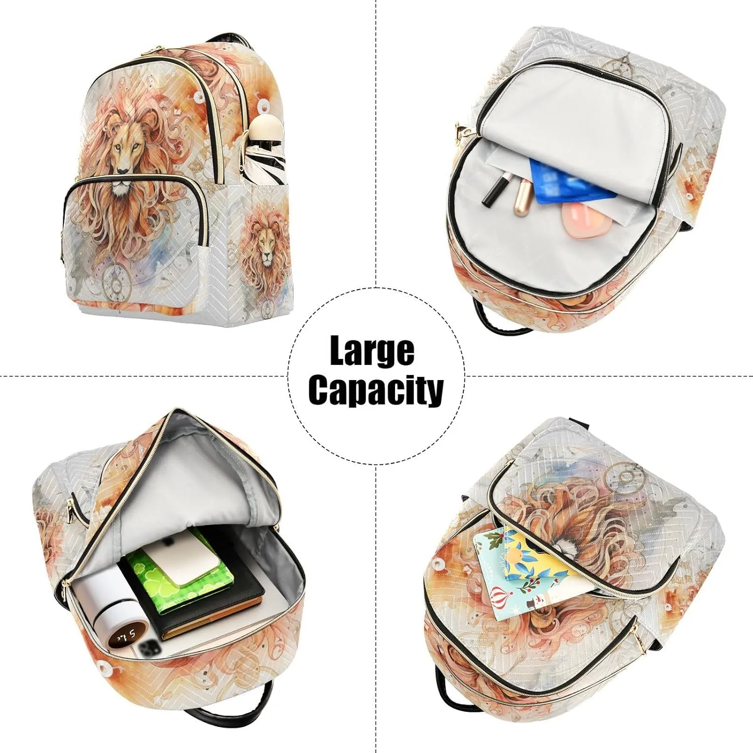 ALAZA Lion Mini Backpack Purse for Women Travel Bag Lightweight Shoulder Bag Fashion Daypack